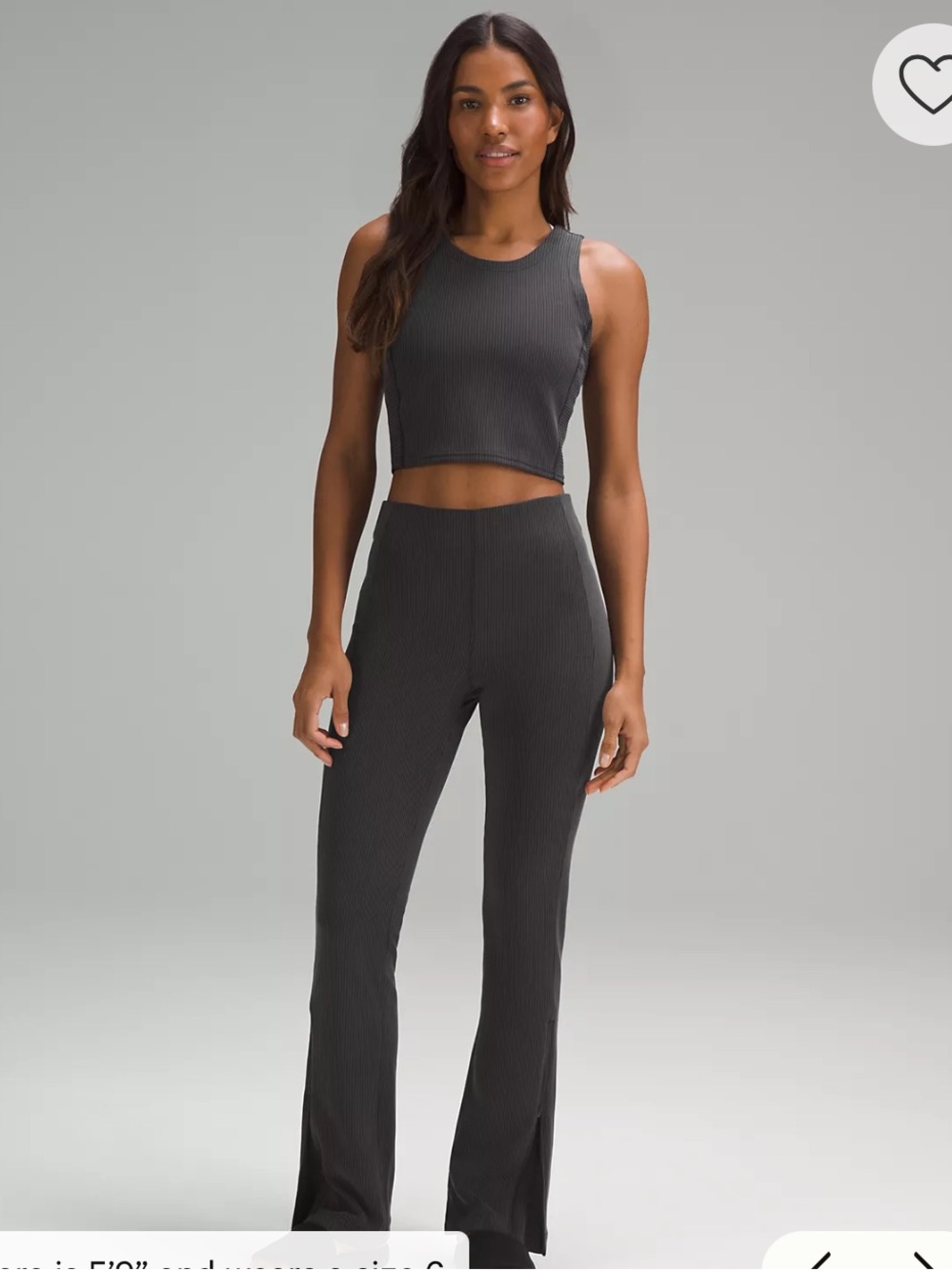 Lululemon Ribbed Softstream High-Waist Flare Pants -‎ Charcoal